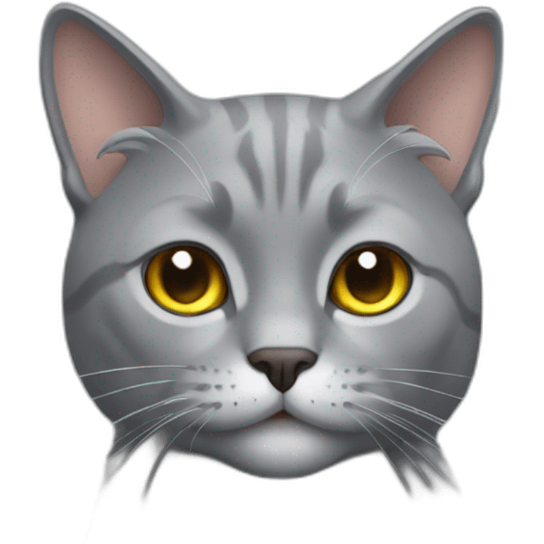 judging-grey-cat emoji