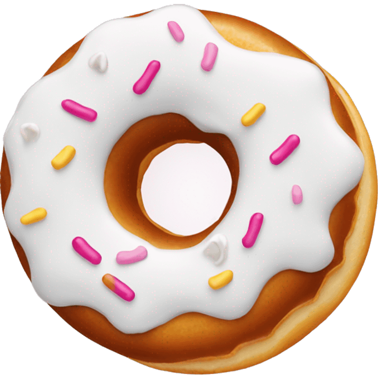 plain donut with white cream  emoji