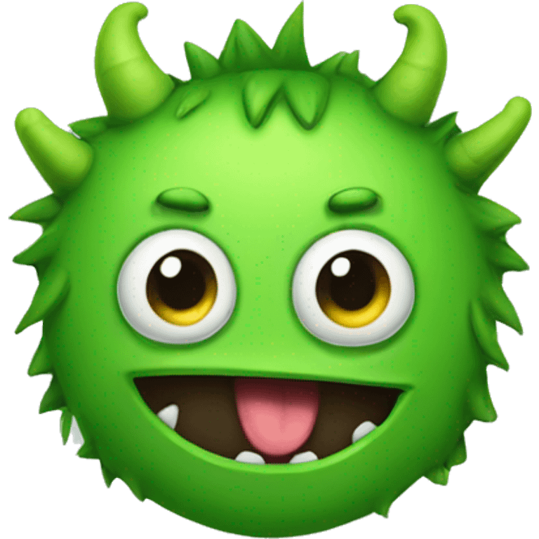 A cute green monster  emoji