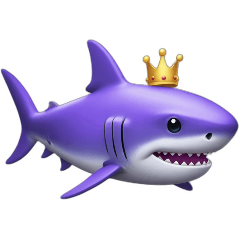 Purple shark with a crown emoji