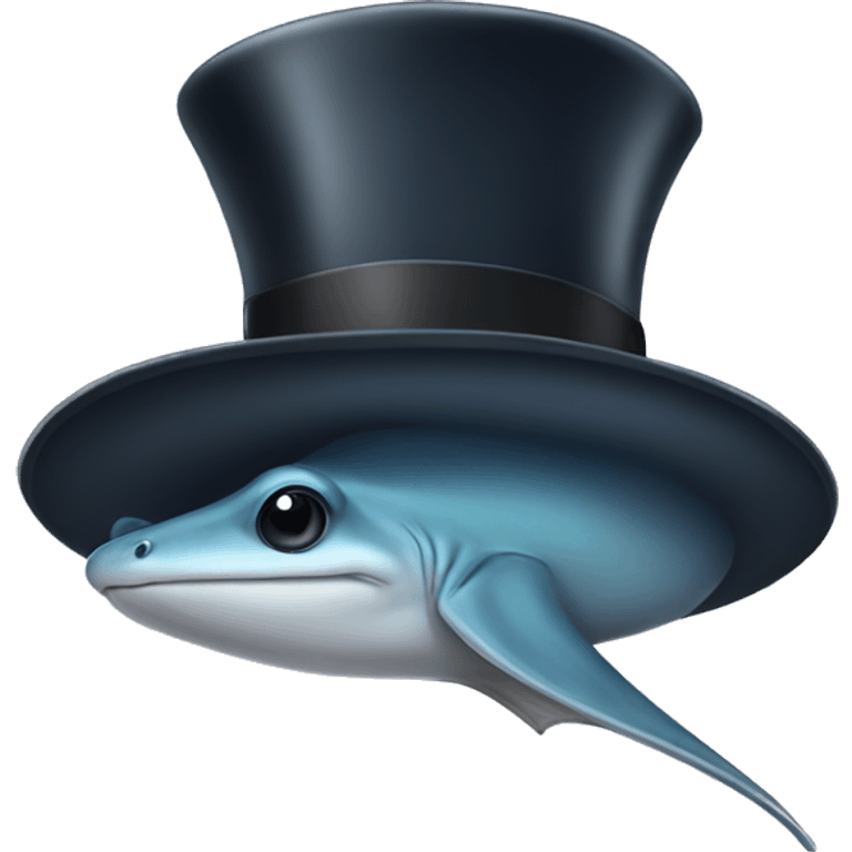 Stingray wearing a top hat emoji