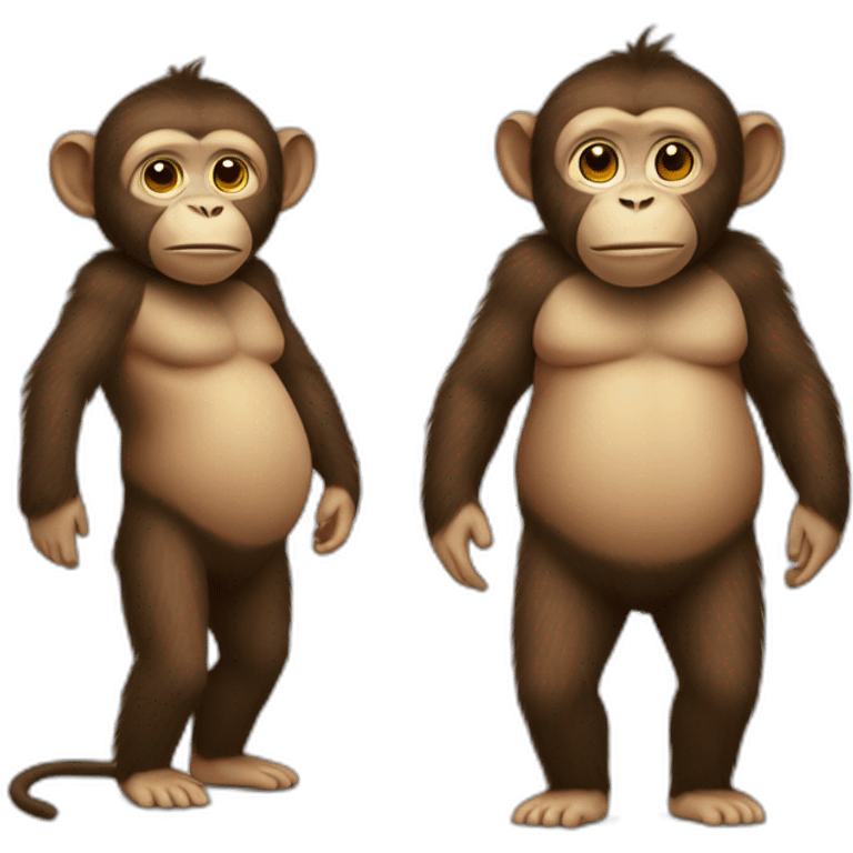 Monkey full body fat with clothes belly shows emoji