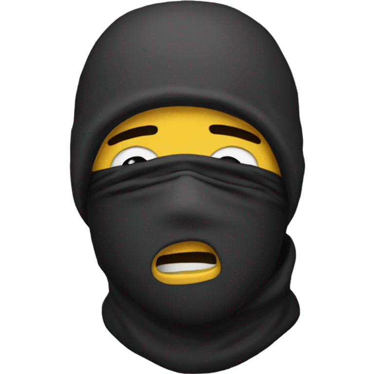 Man with ski mask crying  emoji