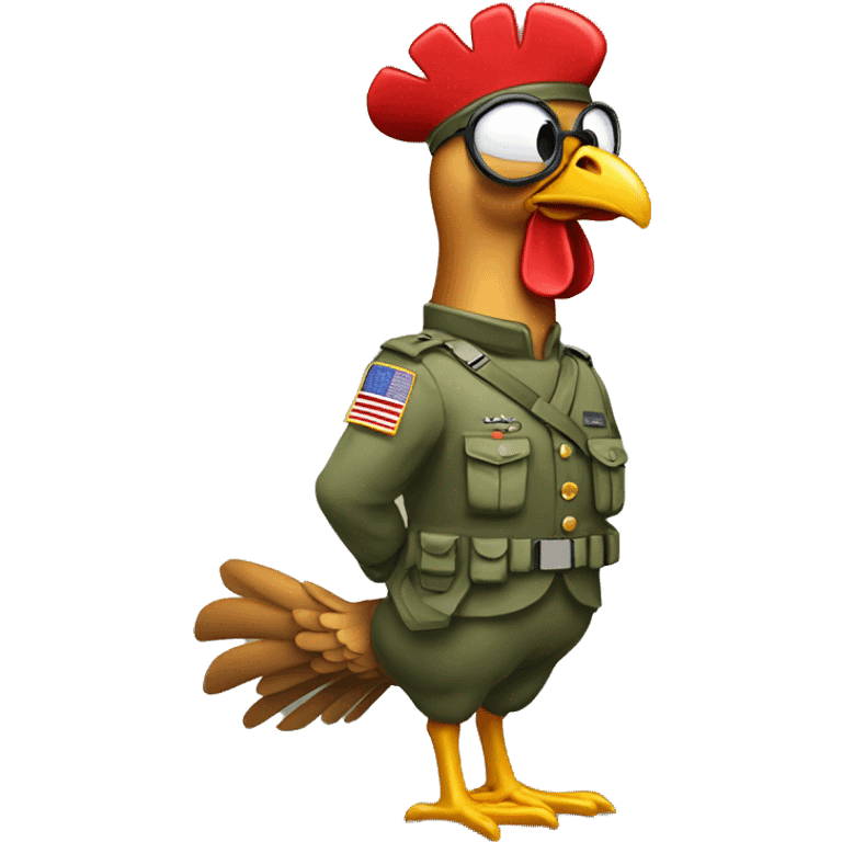 Military chicken emoji