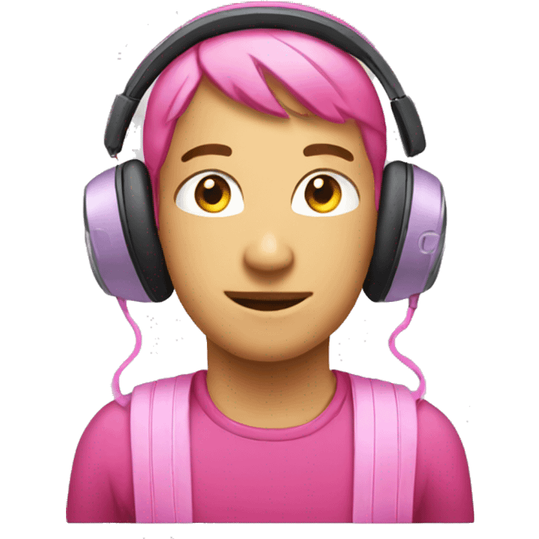 Pink headphones  emoji