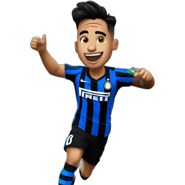 Lautaro Martinez celebrating a goal in Inter Shirt emoji