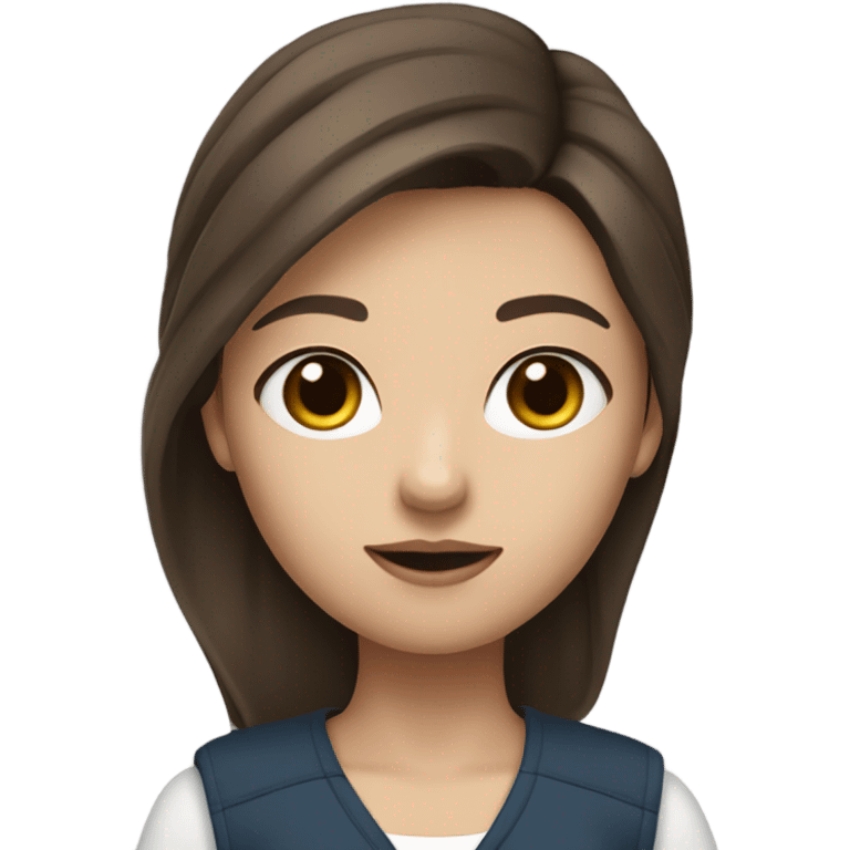 A brown hair blue eye girl as a quyen with edge emoji