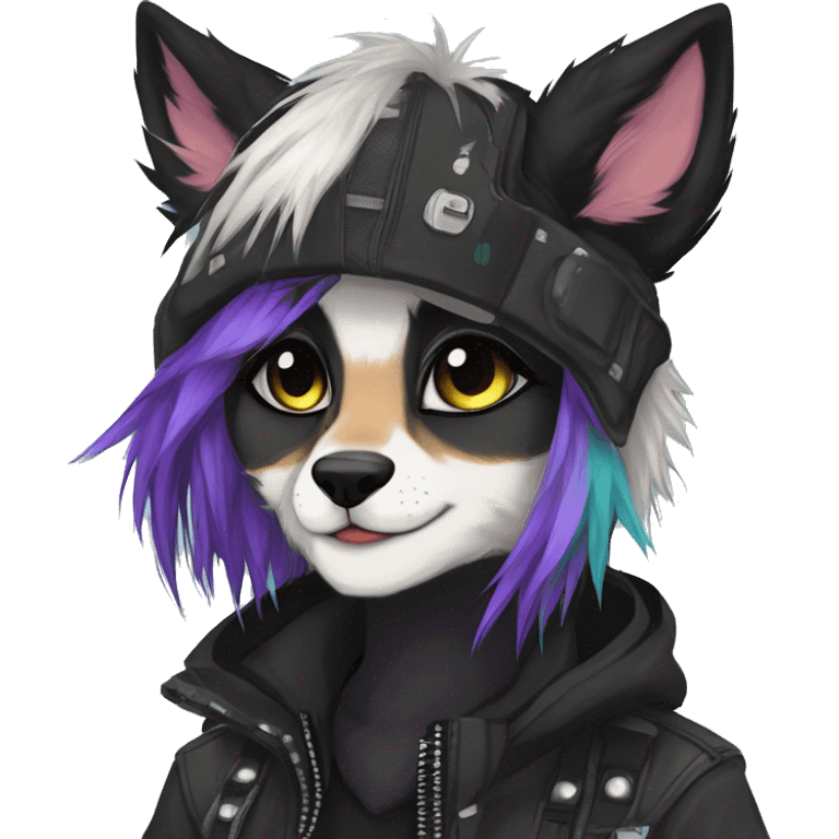 Edgy cute modern punk techwear anthro furry animal sona by Falvie, LiLaiRa, AngieWolf emoji