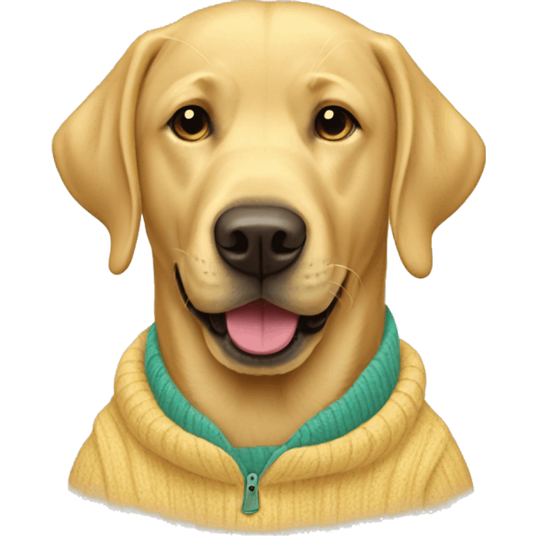 Golden Labrador wears a Pullover  emoji