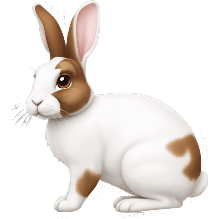 White and brown Dutch breed rabbit emoji