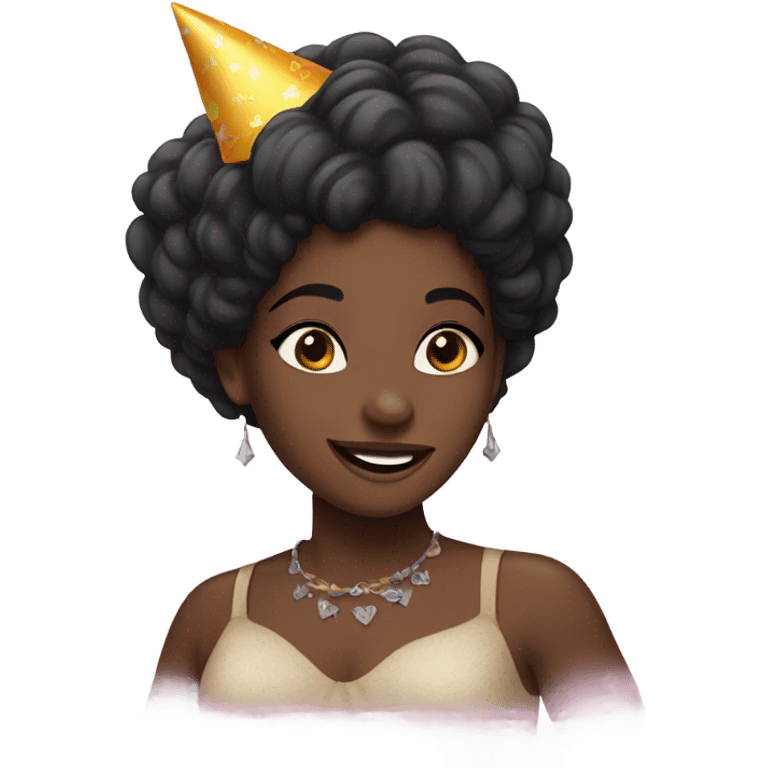 Black girl with black hair bday emoji