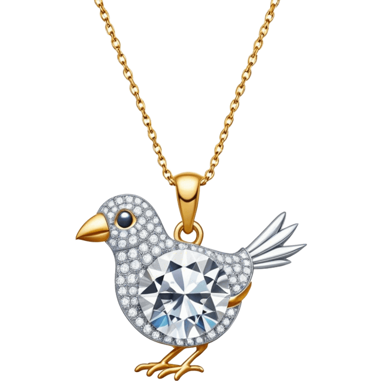 Diamond bird necklace emoji