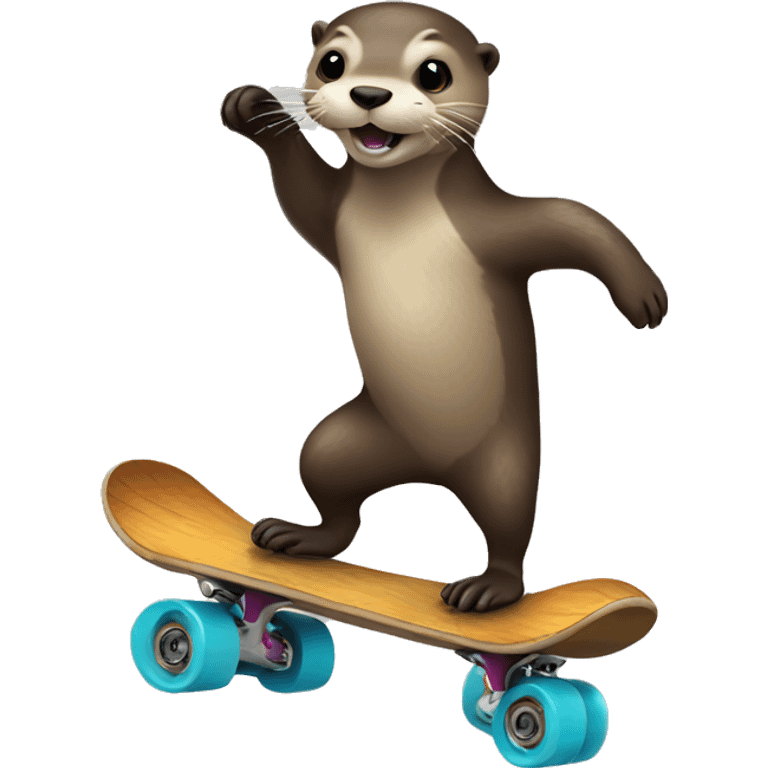 Otter skating emoji