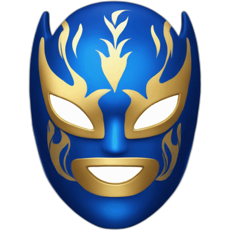 A lucha libre mask with a blue phoenix on it emoji