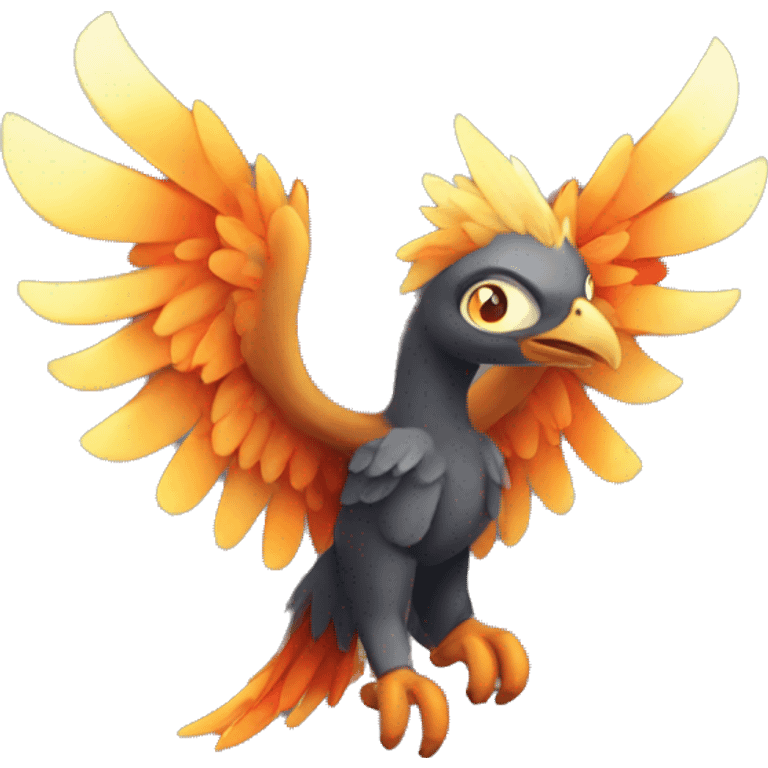 cute fenix with fire wings emoji