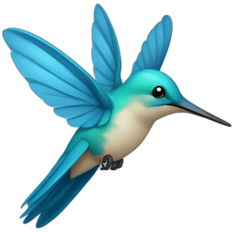 cartoon blue humming bird chaman emoji