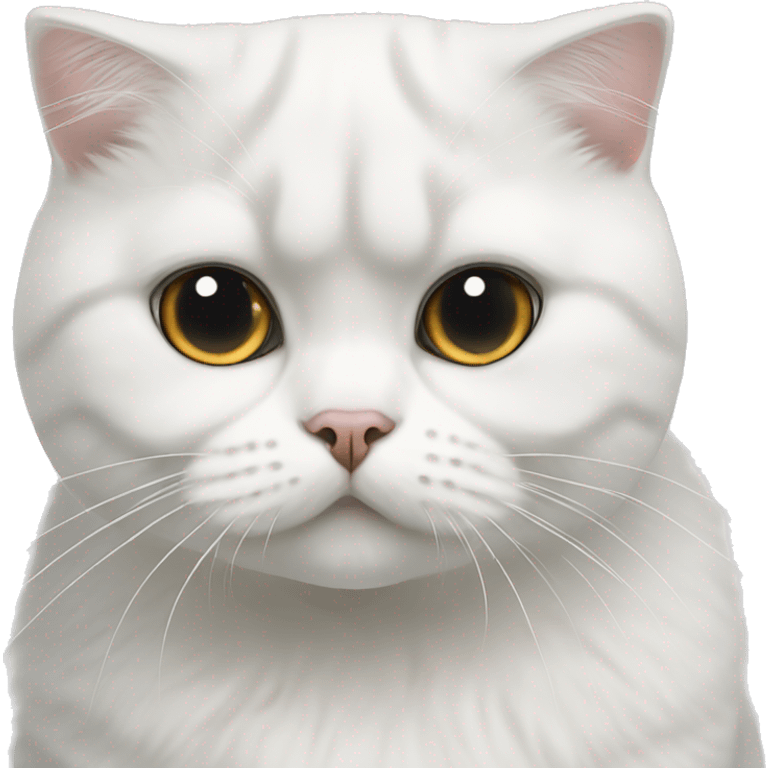 white scottish fold cat with one eye emoji