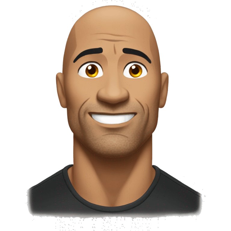 The rock raising one eyebrow emoji