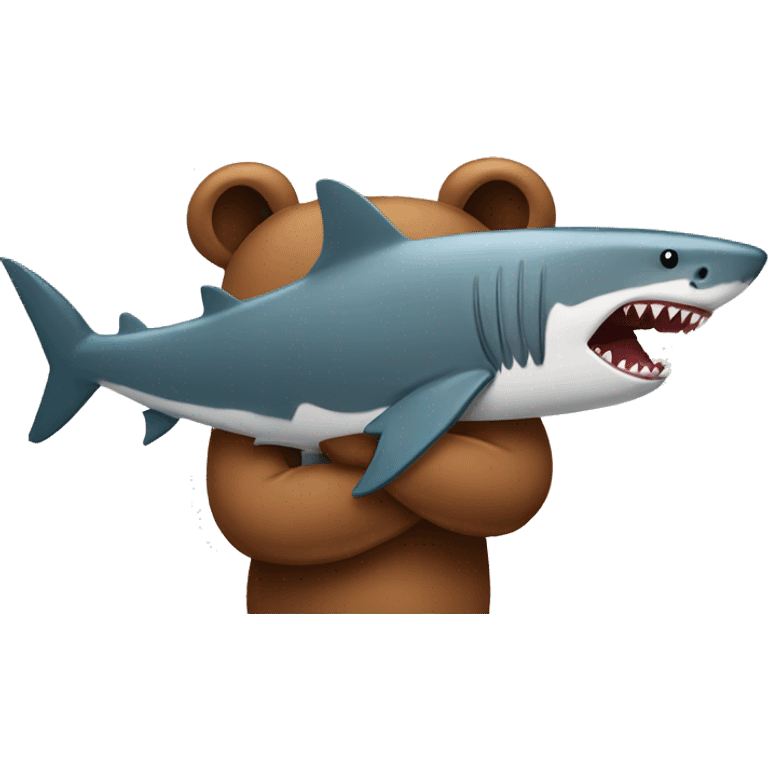 brown bear With a shark  emoji