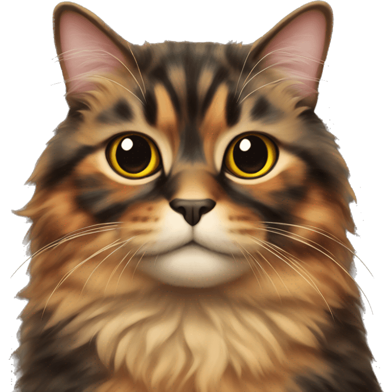 Fluffy tortoiseshell cat  emoji