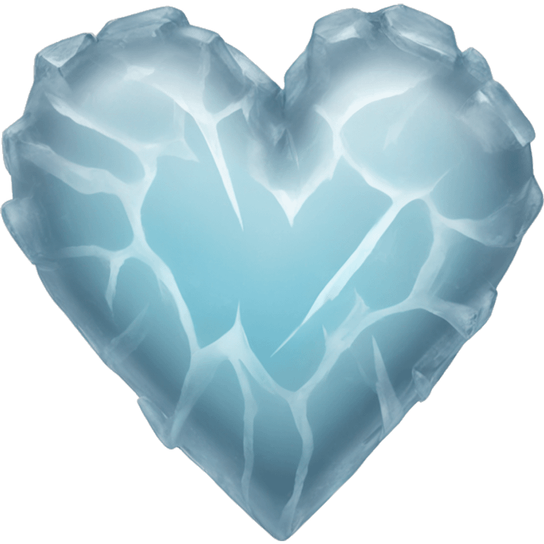 Ice chiseled white heart  emoji