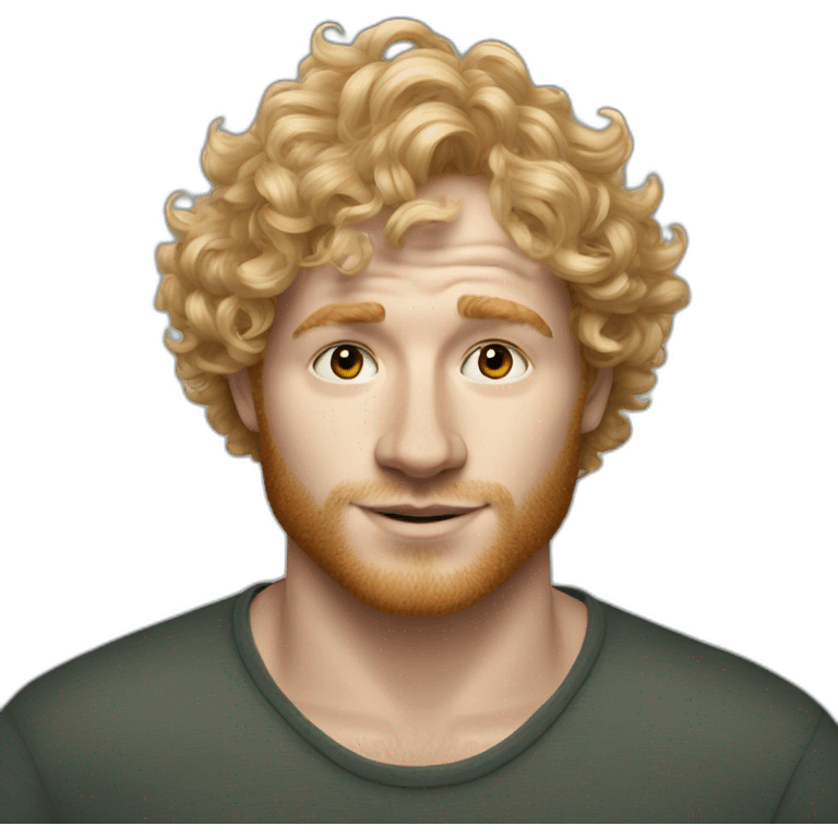 Blonde man with curly hair looks like Ed Sheeran emoji