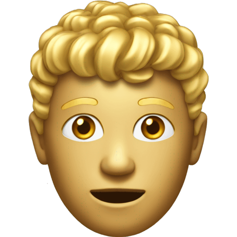 gold head with a hand as a body emoji