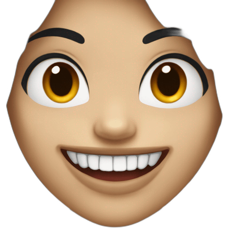 Vampire women smile with tooths and black hair emoji