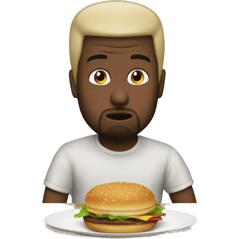 Kanye eating burger emoji