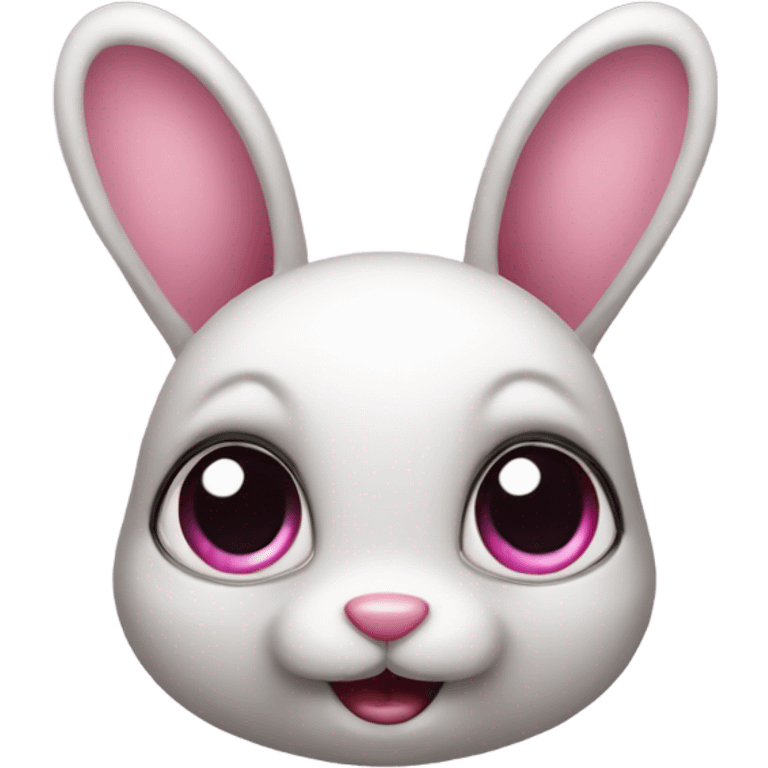 Little bunny with big eyes and pink nose emoji