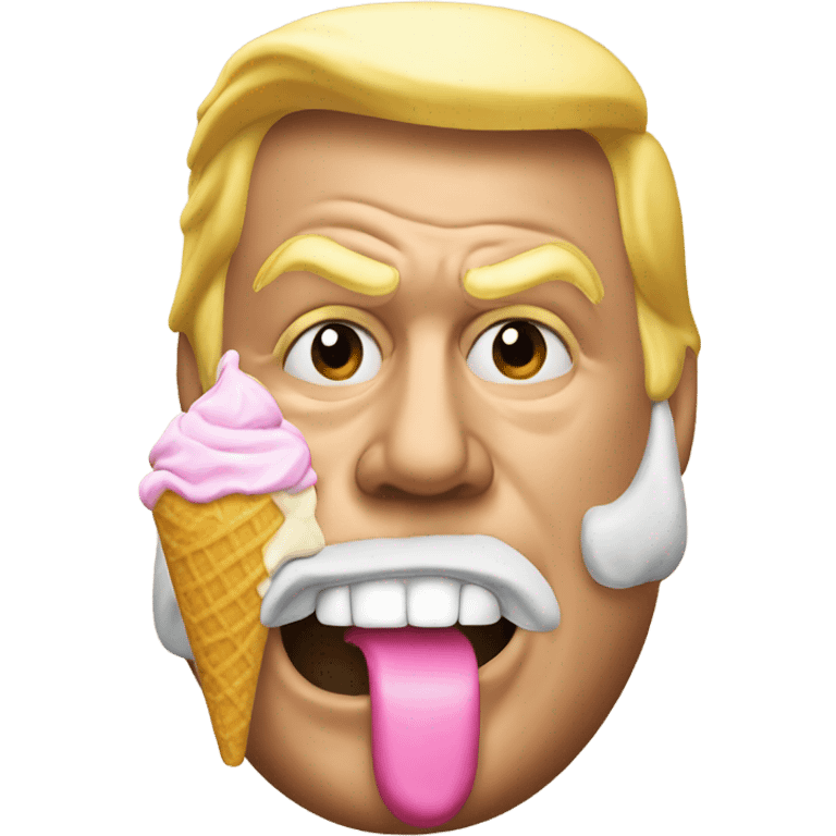 Donald Trump eating ice cream emoji