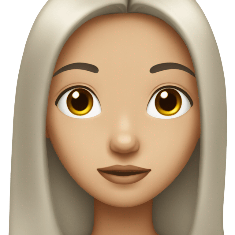 A girl with brown eyes and long black hair emoji