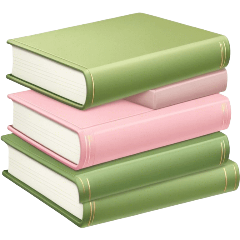 Pastel pink and matcha colored books emoji