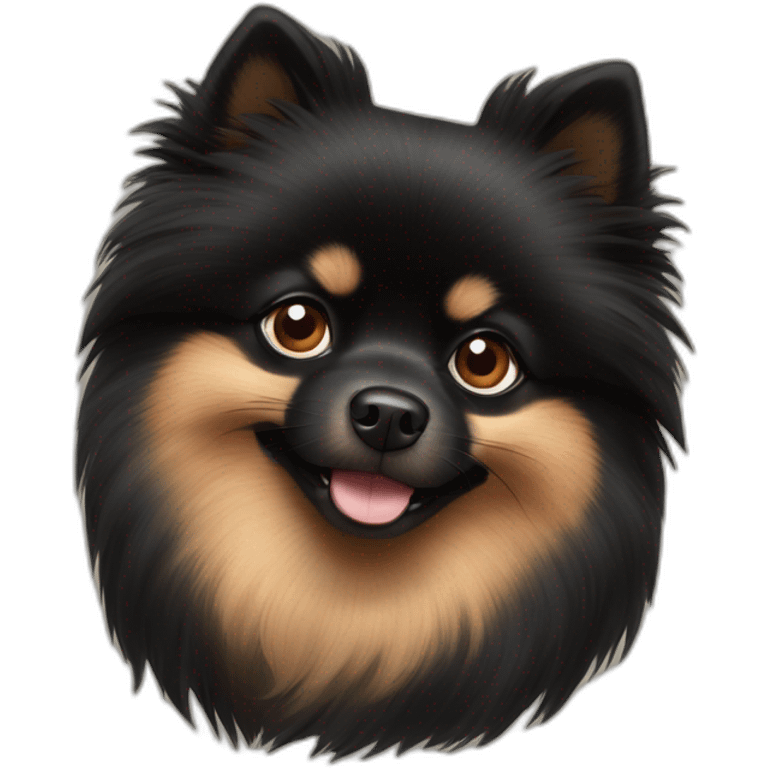 black Pomeranian spitz with tan emoji