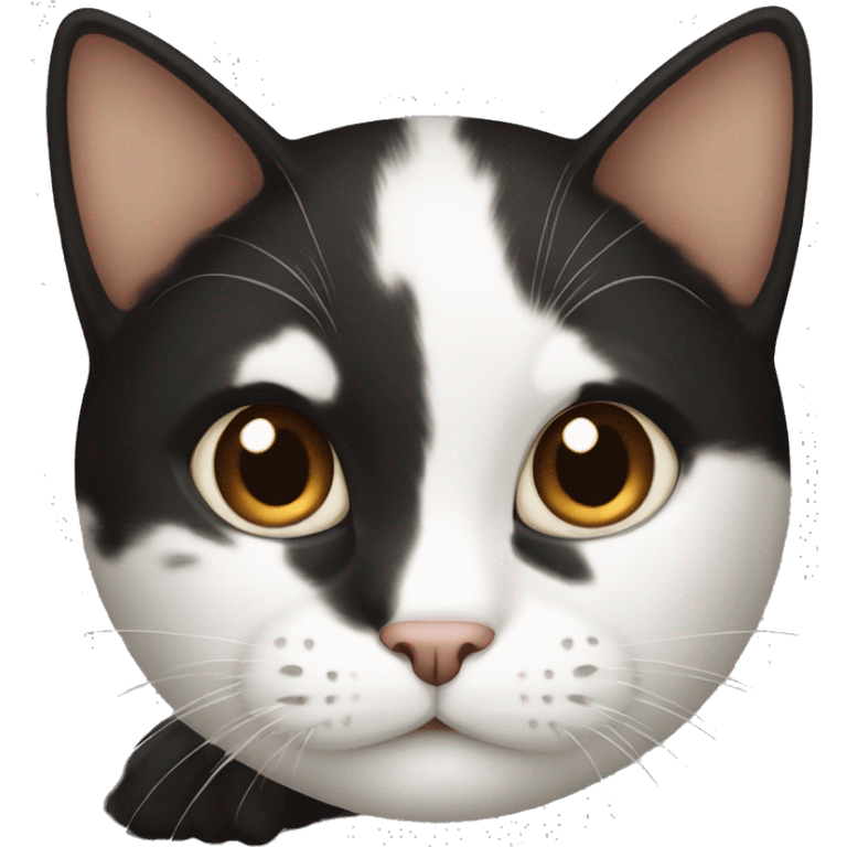 White black and brown cat emoji