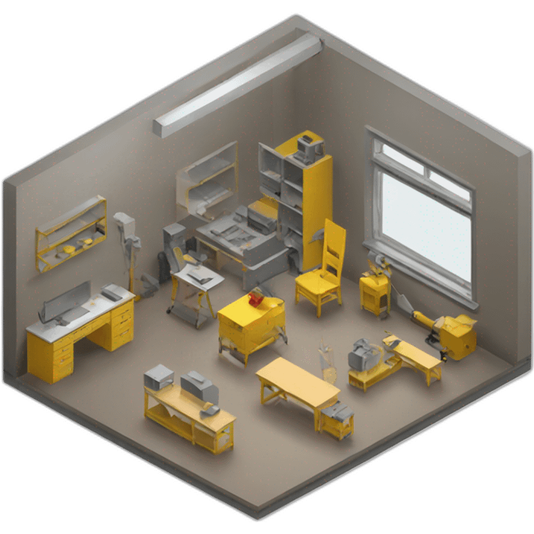 isometric custom fabrication client workshop emoji