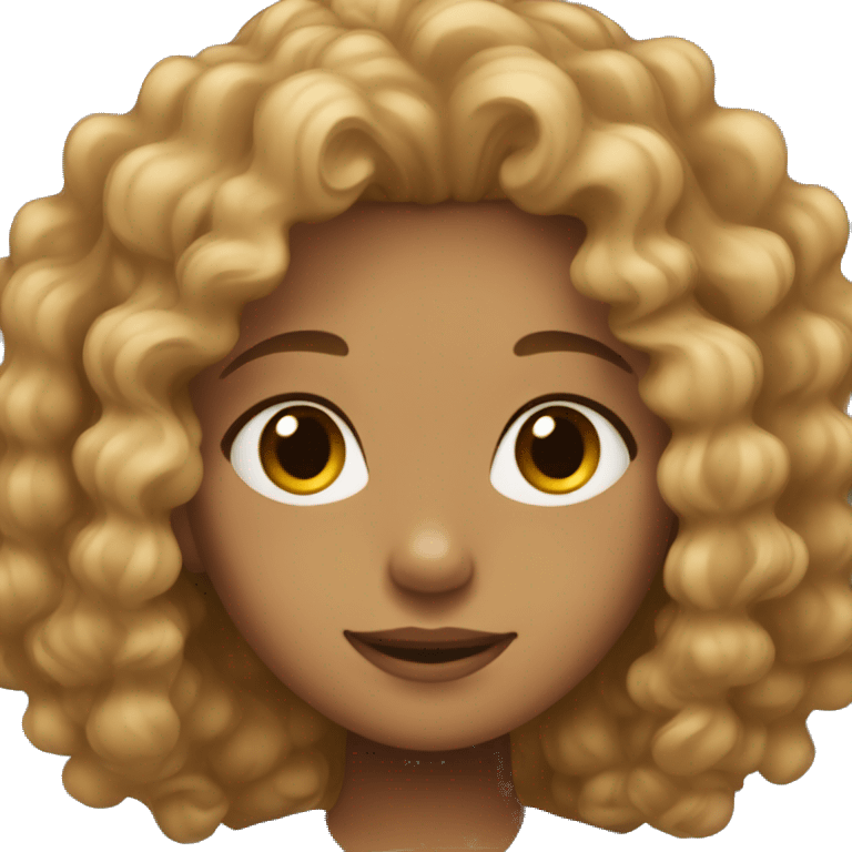 Girl with liht brown curlyhair emoji