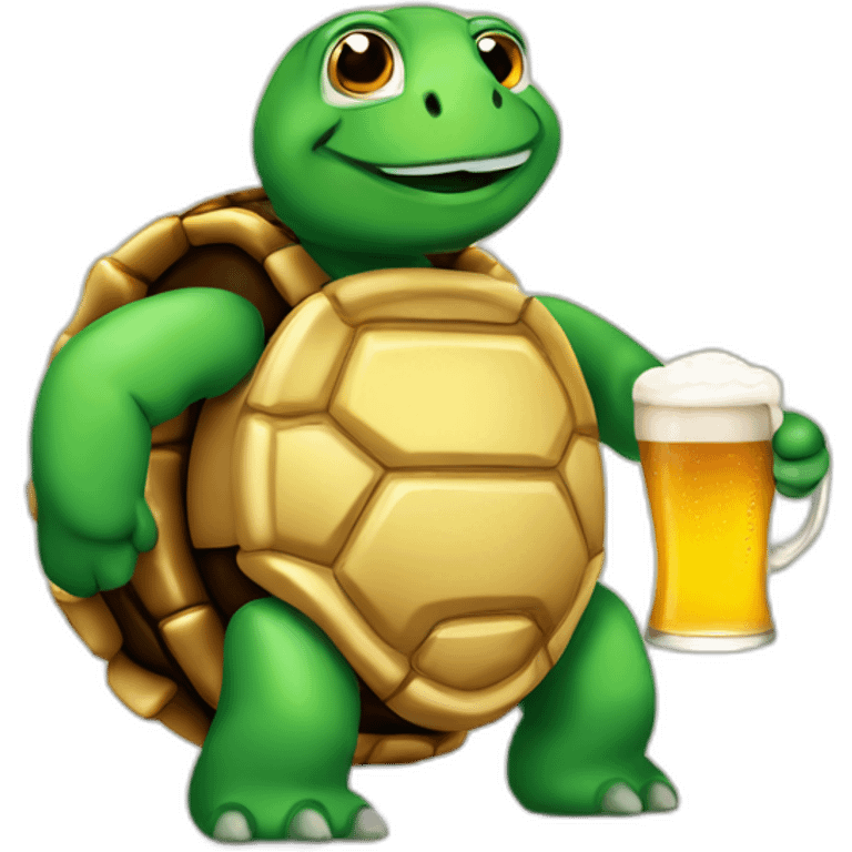 android turtle with pretzl and beer emoji