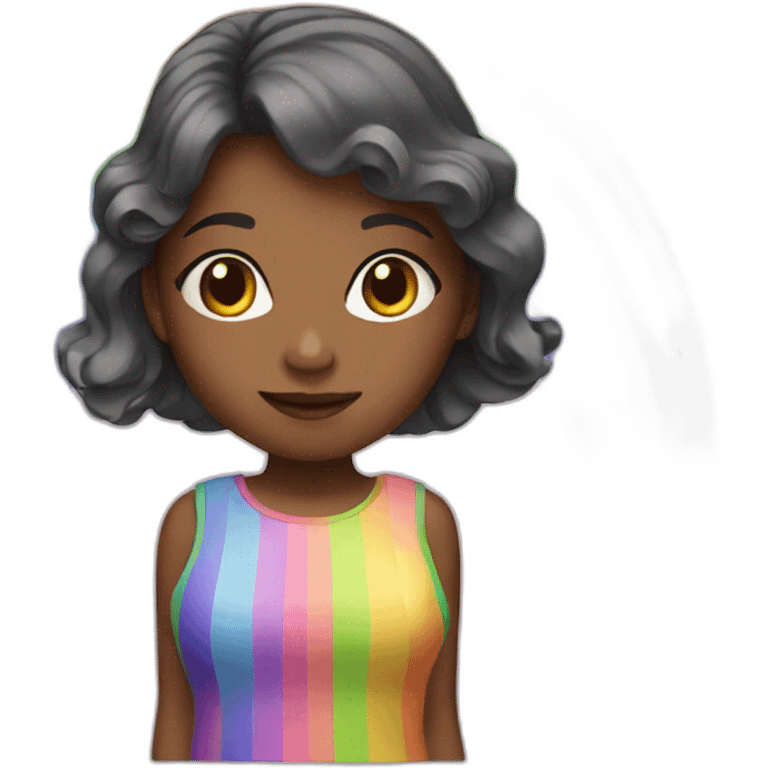 Girl with rainbow dress emoji