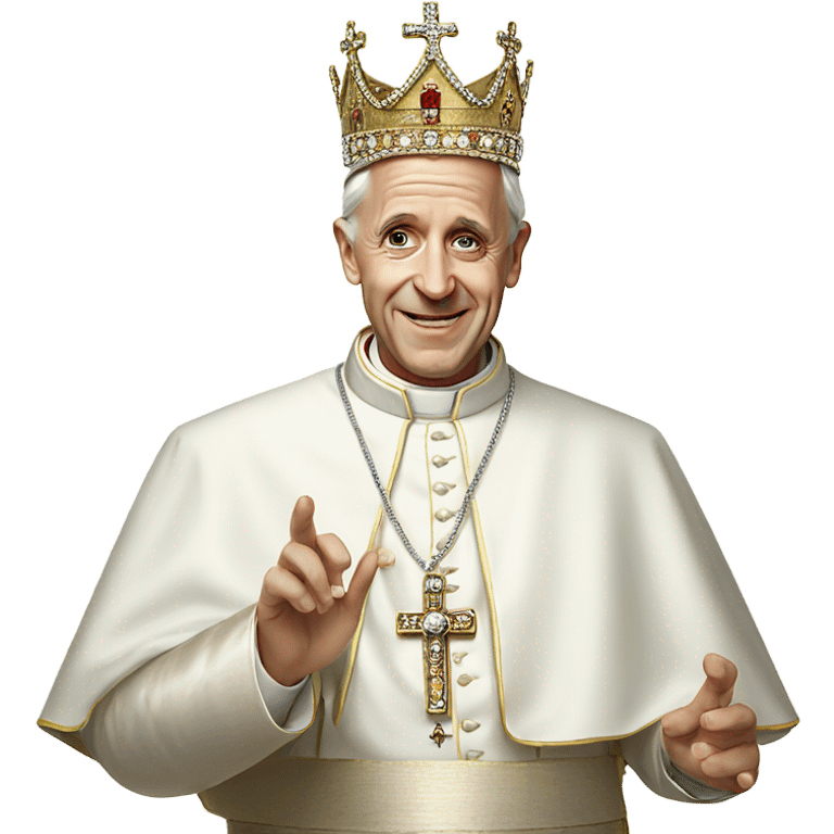 Pope wearing triple tiara emoji