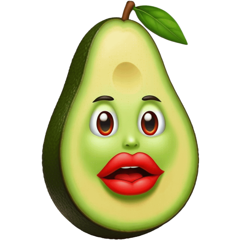 Un aguacate con labios muy grandes emoji