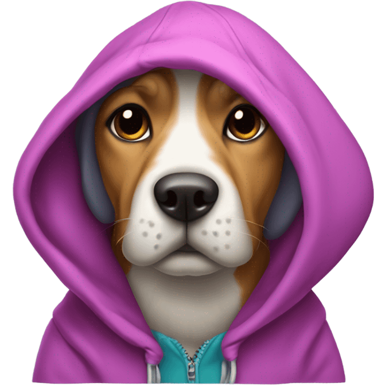 Dog wearing a hoodie emoji