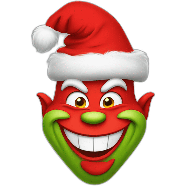 laughing grinch red hat emoji