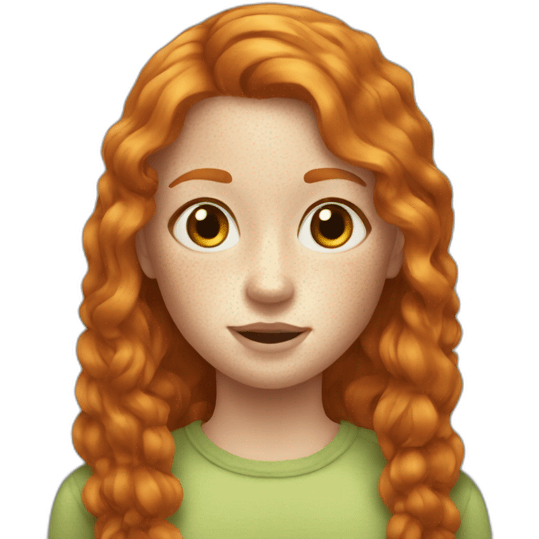 ginger girl with lots of dark freckles emoji