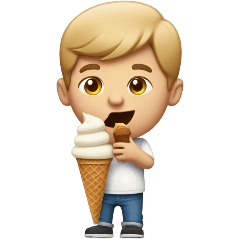 Short guy eating ice cream emoji