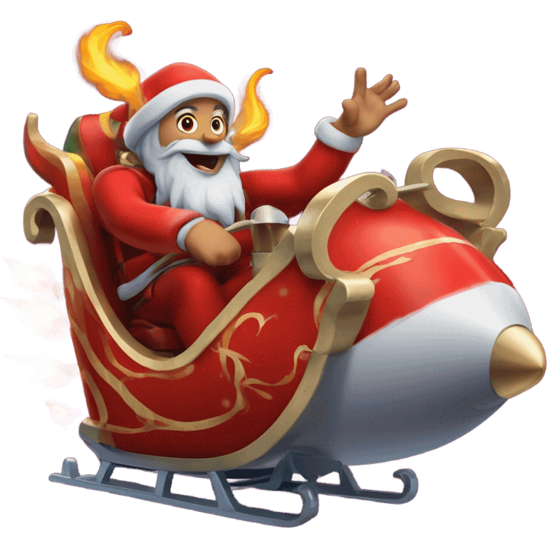 Satan’s rocket sleigh flying to town  emoji