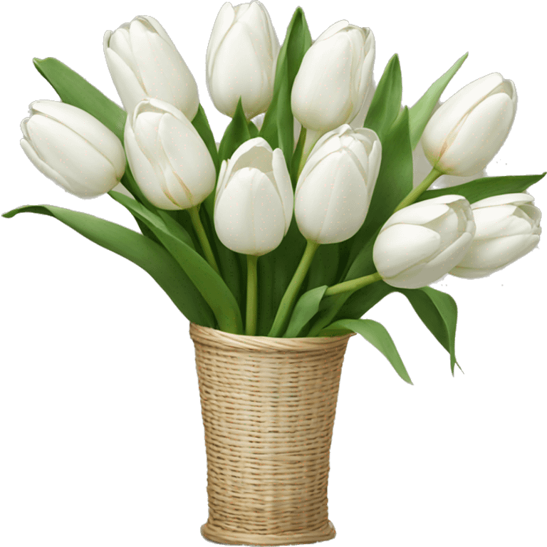 bouquet of white tulips emoji