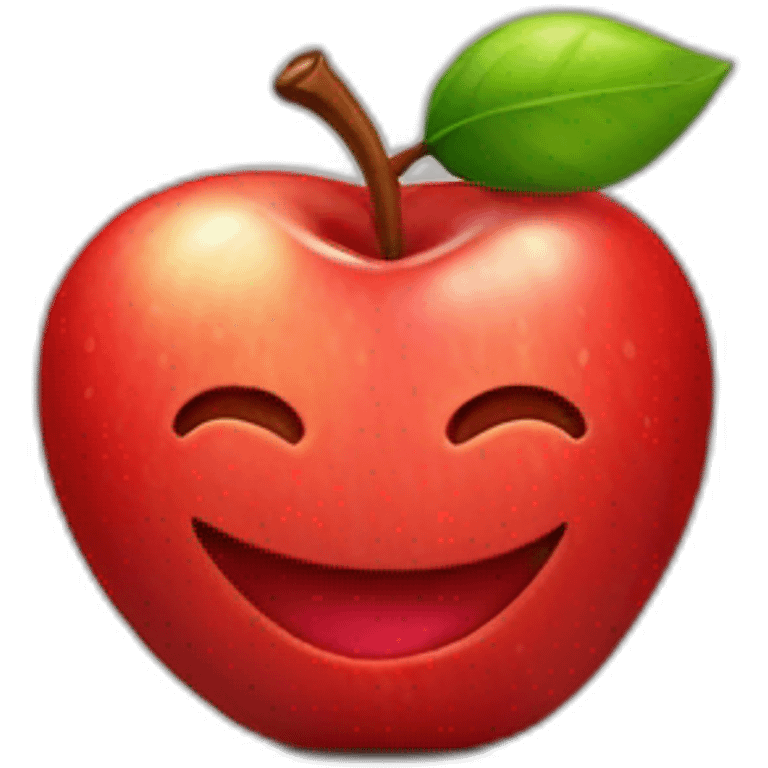 smiling red apple holding a bow emoji