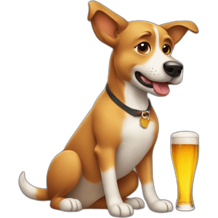 Dog with a beer emoji