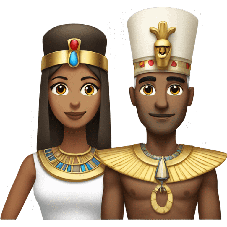 brown egyptian queen with white austrian king emoji